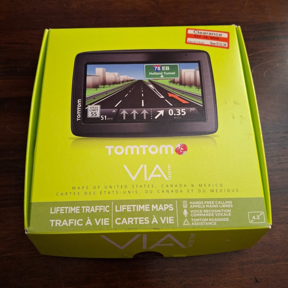 TomTom VIA 1435TM 4.3" Portable Bluetooth GPS Navigator -  Includes Accessories